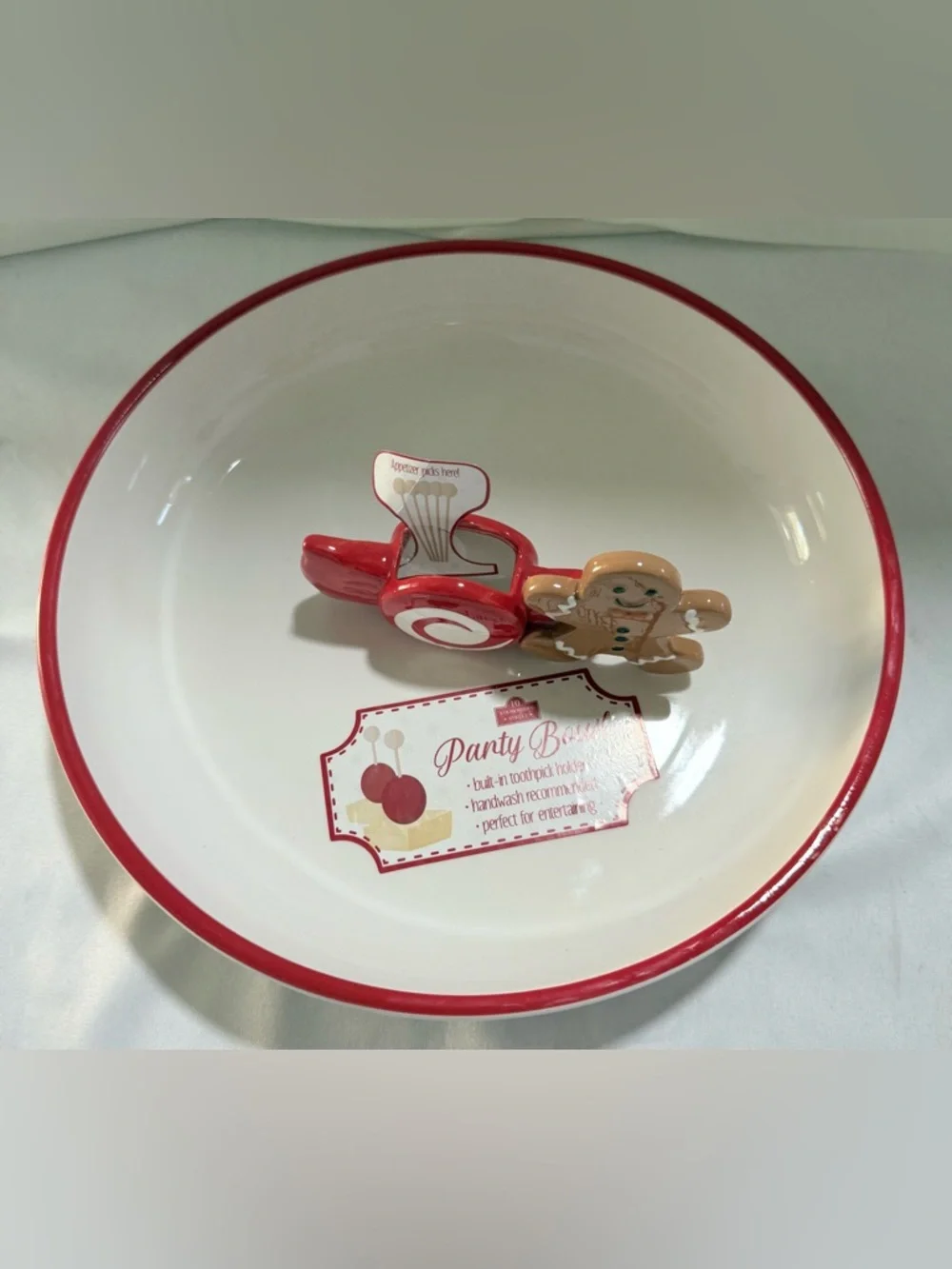 Whimsical Cupboards 10 Strawberry street Plate Gingerbread Toothpick Holder NEW